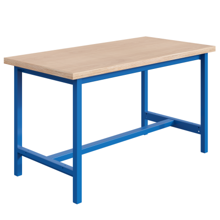 Etabli PTH plateau bois multiplis 40 mm et ossature Bleu RAL 5015 Etabli PTH plateau bois multiplis 40 mm et ossature Bleu RAL 5015