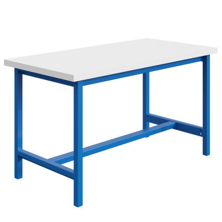 Etabli PTH plateau stratifié RESITOP 40 mm et ossature Bleu RAL 5015 Etabli PTH plateau stratifié RESITOP 40 mm et ossature Bleu RAL 5015