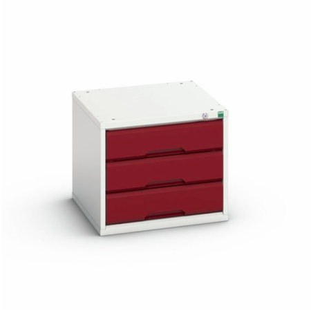 VERSO - Zoom sur caisson 3 tiroirs - RAL 3004 Rouge pourpre VERSO - Zoom sur caisson 3 tiroirs - RAL 3004 Rouge pourpre