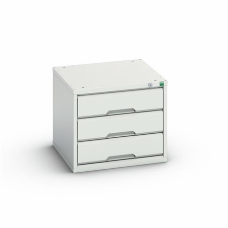 VERSO - Zoom sur caisson 3 tiroirs - RAL 7035 Gris clair VERSO - Zoom sur caisson 3 tiroirs - RAL 7035 Gris clair