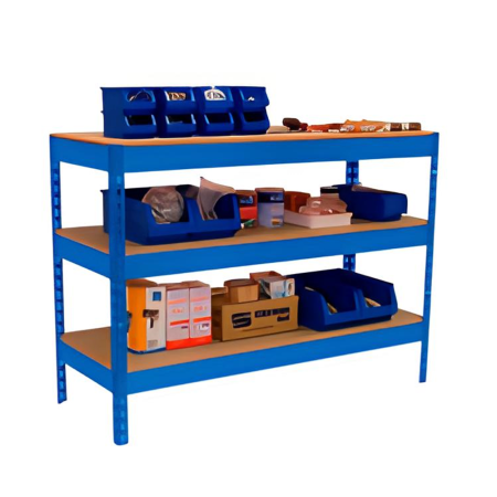 SIMONWORK BASIC 3 BLEU/BOIS - 1200/1500/1800 x 600/750 mm (en situation)