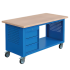 Etabli mobile SIT - Bloc 3 tiroirs H150 - Plateau bois multiplis 40 mm - Lxpxh 1500x750x840 mm - Ossature, Caisson, Façade Bleu Industrie RAL 5015 Etabli mobile SIT - Bloc 3 tiroirs H150 - Plateau bois multiplis 40 mm - Lxpxh 1500x750x840 mm - Ossature, Caisson, Façade Bleu Industrie RAL 5015