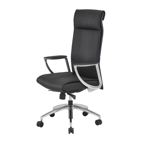 Fauteuil de bureau de direction en cuir noir