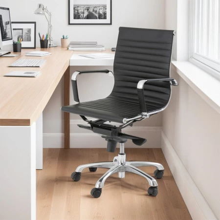 Fauteuil de bureau en simili cuir noir Fauteuil de bureau en simili cuir noir