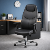 Fauteuil de direction synchrone basculant en imitation cuir noir