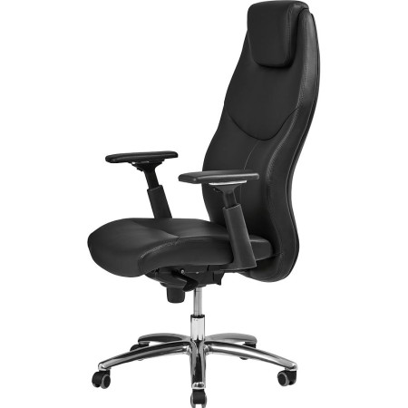 Fauteuil de direction synchrone basculant en imitation cuir noir