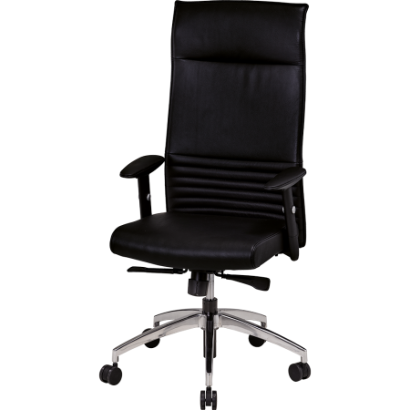 Fauteuil de irection président en cuir noir accoudoir 1D