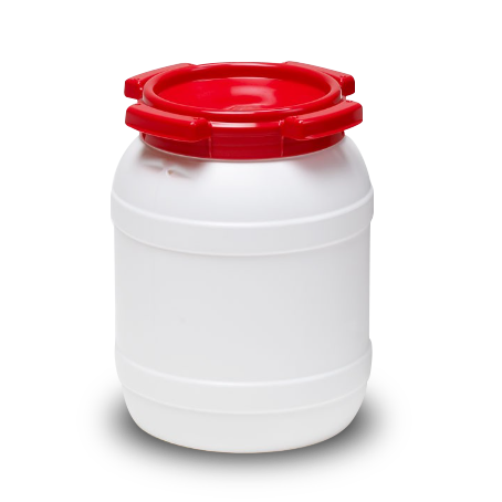 Bidon en plastique 1 L blanc opaque avec bouchon - Bidons/bidons