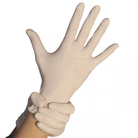 Gants jetables latex naturel poudrés