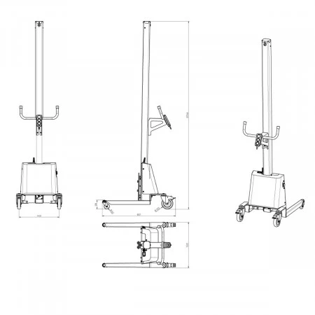 Gerbeur semi-électrique en acier 75 kg Gerbeur semi-électrique en acier 75 kg