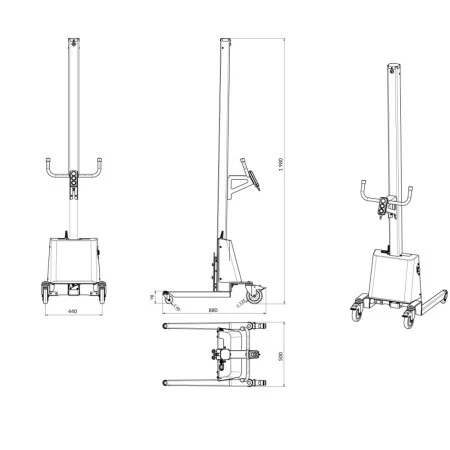 Gerbeur semi-électrique en inox 75 kg Gerbeur semi-électrique en inox 75 kg