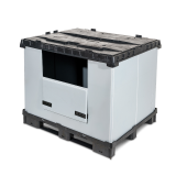 Caisse palette plastique pliable souple avec trappe 1200 x 1000 Caisse palette plastique pliable souple avec trappe 1200 x 1000