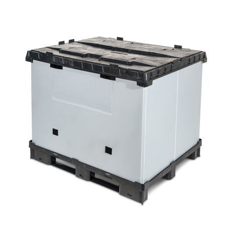 Caisse palette plastique pliable souple avec trappe 1200 x 1000 Caisse palette plastique pliable souple avec trappe 1200 x 1000