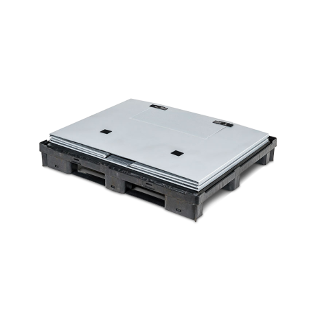 Caisse palette plastique pliable souple avec trappe 1200 x 1000 Caisse palette plastique pliable souple avec trappe 1200 x 1000