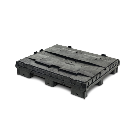 Caisse palette plastique pliable souple avec trappe 1200 x 1000 Caisse palette plastique pliable souple avec trappe 1200 x 1000