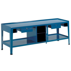 Etabli d'atelier grand plateau avec rangements