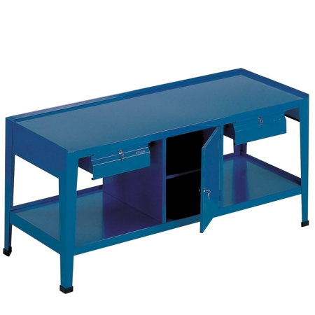 ARMECO - CORTI TOP - 206 - Grand établi d'atelier plateau bois tôlé - (Lxp) 2000 x 700 mm - 2 tiroirs et caisson porte ARMECO - CORTI TOP - 206 - Grand établi d'atelier plateau bois tôlé - (Lxp) 2000 x 700 mm - 2 tiroirs et caisson porte