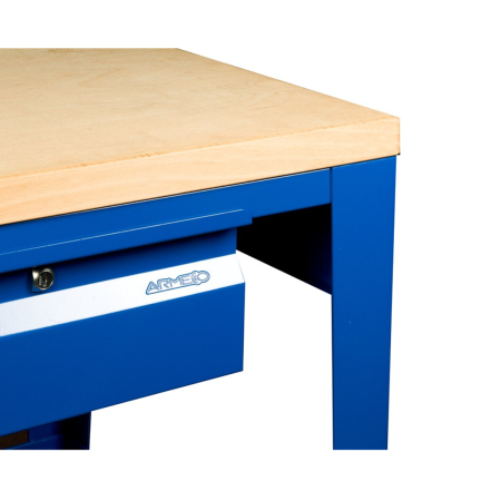 ARMECO - CORTI TOP - 204L - zoom sur plateau bois hêtre (Lxp) 1500 x 700 mm avec tiroir sécurisé ARMECO - CORTI TOP - 204L - zoom sur plateau bois hêtre (Lxp) 1500 x 700 mm avec tiroir sécurisé