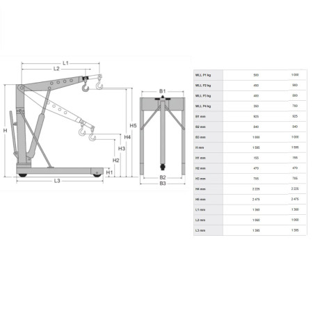 Grue d’atelier pour palettes EURO Grue d’atelier pour palettes EURO