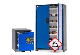 Petite et grande armoire pour stockage et charge de batteries lithium-ion