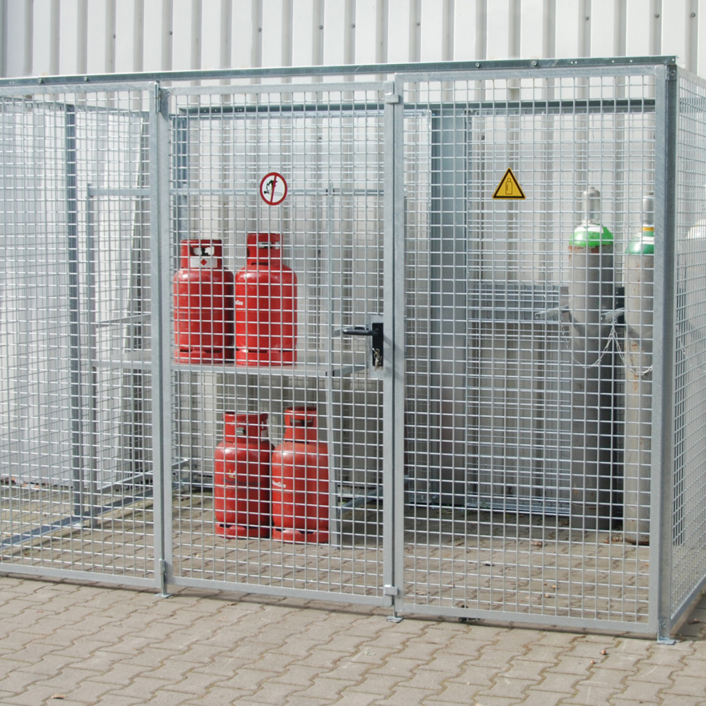 box de stockage grillagé sans toit