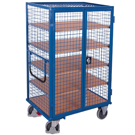 chariot grillagé verrouillable