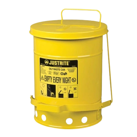 poubelle jaune anti feu à pédale