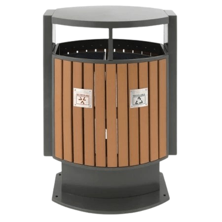 corbeille de tri en bois pour les collectivités