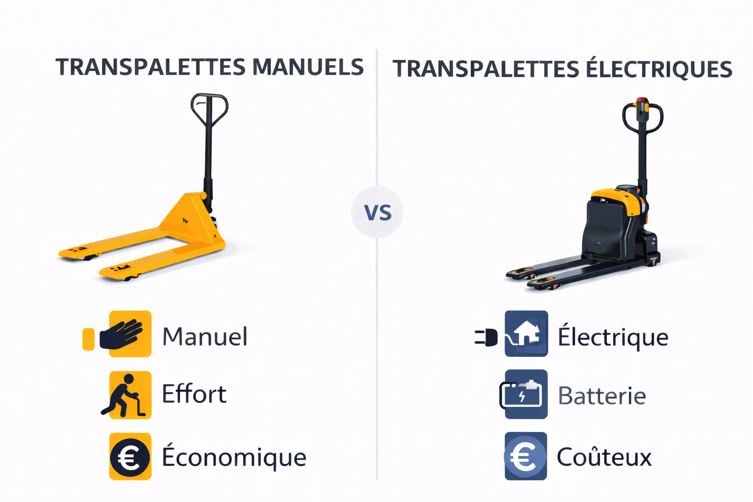 transpalette de manutention manuel et électrique