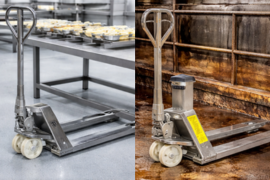 transpalette en inox 304 dans un milieu alimentaire et inox 316 dans un environnement corrosif