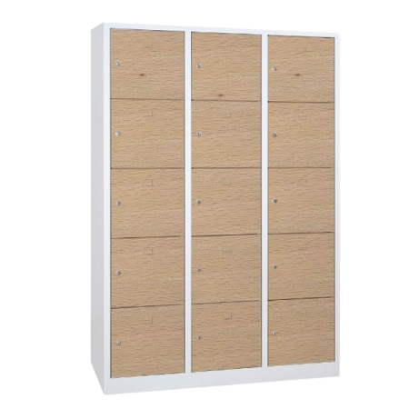 vestiaire multicases à portes en bois