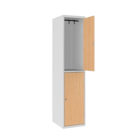 vestiaire monobloc avec portes en bois