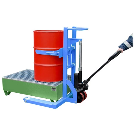Chariot élévateur pour fûts 600 K. Coloris bleu Chariot élévateur pour fûts 600 K. Coloris bleu