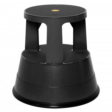 Tabouret équipé de 3 roulettes escamotables pour un déplacement facilité. Tabouret équipé de 3 roulettes escamotables pour un déplacement facilité.