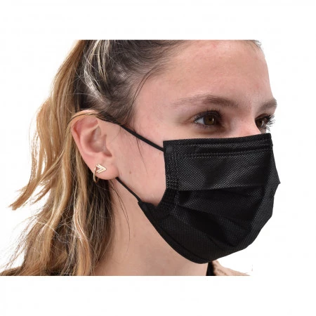 Masque chirurgical jetable noir Type IIR, Hygiène & Santé
