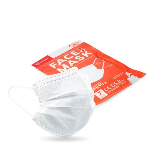 Sachet brochable de masques chirurgicaux jetables