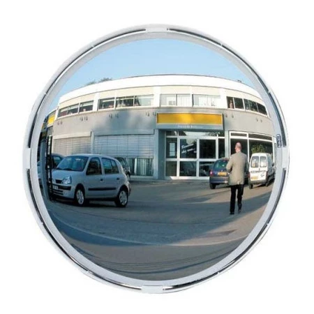 Miroir multi-usage avec cadre blanc contrôle 3 directions - Avec fixation universelle pour poteaux et murs Miroir multi-usage avec cadre blanc contrôle 3 directions - Avec fixation universelle pour poteaux et murs