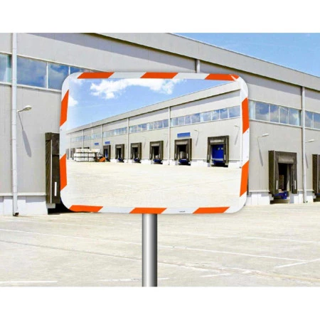 Miroir de sécurité cadre rouge et blanc Miroir de sécurité cadre rouge et blanc