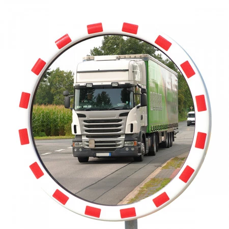 Miroir routier en inox - Miroir est fixé avec de la silicone à un cadre résistant aux rayons UV et au dos renforcé Miroir routier en inox - Miroir est fixé avec de la silicone à un cadre résistant aux rayons UV et au dos renforcé