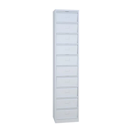 Meuble à clapets 10 casiers monobloc. Construction durable en métal soudé. Meuble à clapets 10 casiers monobloc. Construction durable en métal soudé.