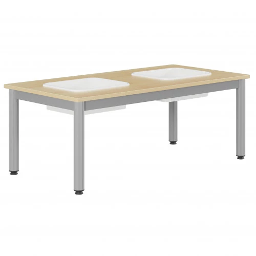 Table scolaire rectangulaire avec bac