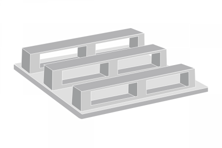 Palette plastique 1200 x 800 hygiénique avec renforts métalliques