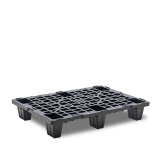 Demi-palette plastique 800 x 600 ajourée pour linéaires Demi-palette plastique 800 x 600 ajourée pour linéaires