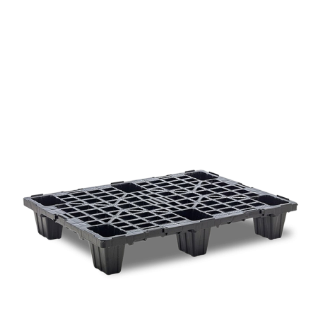 Demi-palette plastique 800 x 600 ajourée pour linéaires