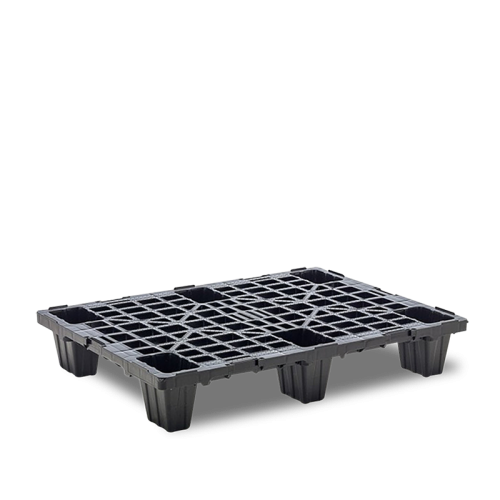 Demi-palette plastique 800 x 600 ajourée pour linéaires