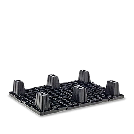 Demi-palette plastique 800 x 600 ajourée pour linéaires Demi-palette plastique 800 x 600 ajourée pour linéaires