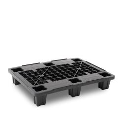 Demi-palette plastique 800 x 600 one-way emboîtable semi-ajourée