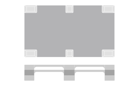 Demi-palette plastique 800 x 600 one-way emboîtable semi-ajourée Demi-palette plastique 800 x 600 one-way emboîtable semi-ajourée