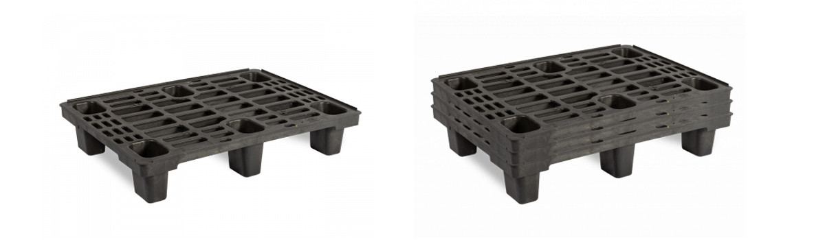 Demi-palette plastique 800x600 ajourée ultra légère