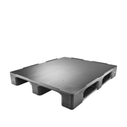 Palette plastique 1200 x 1000 pleine régénérée pour stockage industriel